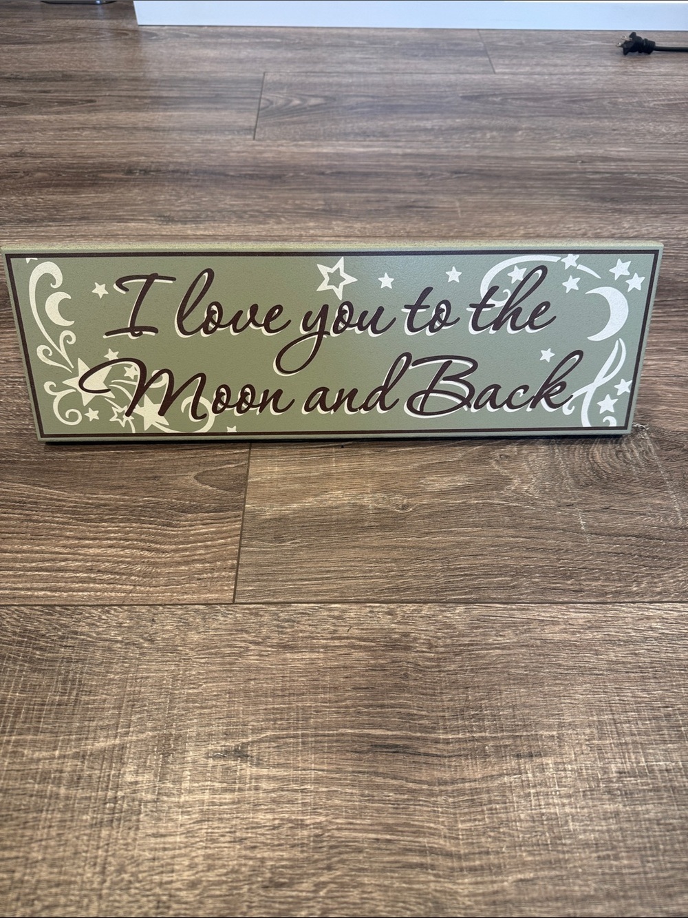"I Love You to the Moon and Back" Wall Sign - Green & White